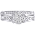 thumbnail image 5 of Brilliance 1/3 Carat Diamond Composite Women's Bridal Ring Set 10K White Gold (I-J, I2-I3), 5 of 6