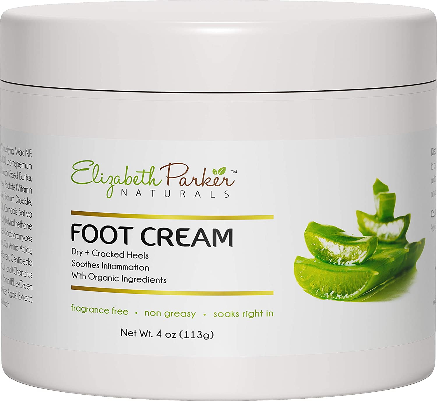 Elizabeth Parker Naturals Foot Cream for Dry Cracked Feet and Heels with Shea Butter (4oz)