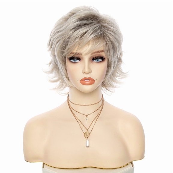 Gradient Ombre Short Wig for Women Daily Wear Natural Look