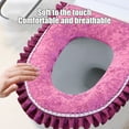 thumbnail image 5 of Thicker Bathroom Toilet Seat Cover Pads Zipper Model Toilet Seat Household Embroidery Sitting Washer Toilet Seat Cover Cute Washer Universal Toilet Seat Washable D Shapetoilet Seat Cushion (Purple), 5 of 6