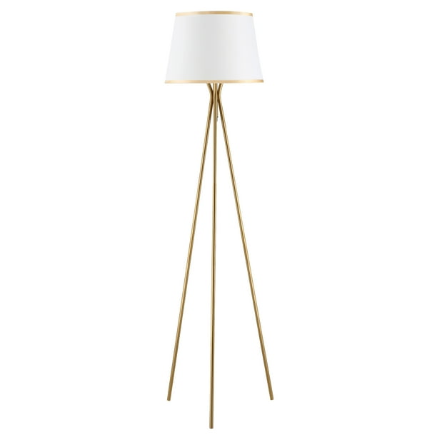Homcom Modern Tripod Floor Lamp Free Standing Land W Steel Frame Footswitch Fabric Lampshade And E26 Base For Living Room Bedroom Office Gold Com Homcom Modern Tripod Floor Lamp Free, Contemporary Tripod Floor Lamp