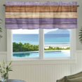 thumbnail image 3 of Valance for Windows,Vintage Farmhouse Wood Board Valances Curtain Rod Pocket Valance for Kitchen Bedroom Living Room Bathroom,Purple Brown Beige Wooden Short Curtains Window Treatment 54x18in, 3 of 9