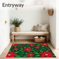 thumbnail image 3 of ODIKA 8'x10' Machine Washable Non-Slip Area Rug, Elegant Poinsettia Blossom Holiday Entrance Decorative Accent High Traffic Rug with Pad, Red, 735518, 3 of 8