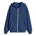 thumbnail image 5 of XAOFW Girls Zip Up Hoodies Long Sleeve Solid Color Hooded Sweatshirt Soft Lightweight Pullover With Front Pockets For Kids Back To School Season Stylish Tops 4-5 Years, 5 of 5