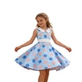 thumbnail image 4 of Girls Dress with Collar Sleeveless Waist Design for Daily Wear Party Performance DOT Peter Pan Collar Sleeveless Mid Calf Light Blue3 3 Years-4 Years, 4 of 4