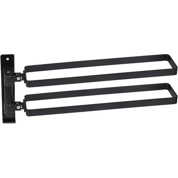 Bathroom Towel Rail 2 Bars 180 Rotating Stainless Steel Towel Rails Wall Mounted Towel Rails