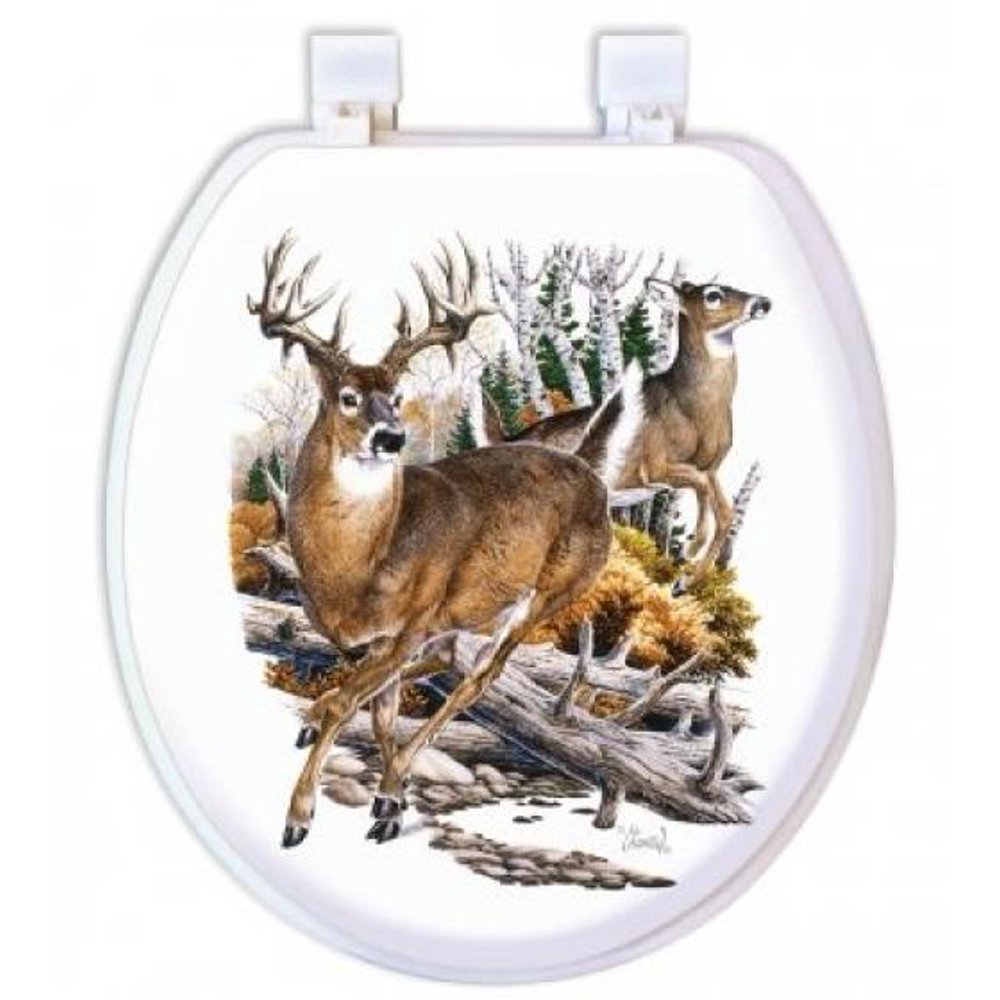 Ginsey Home Solutions Deer Soft Toilet Seat Padded for Extra Comfort For Standard Toilets