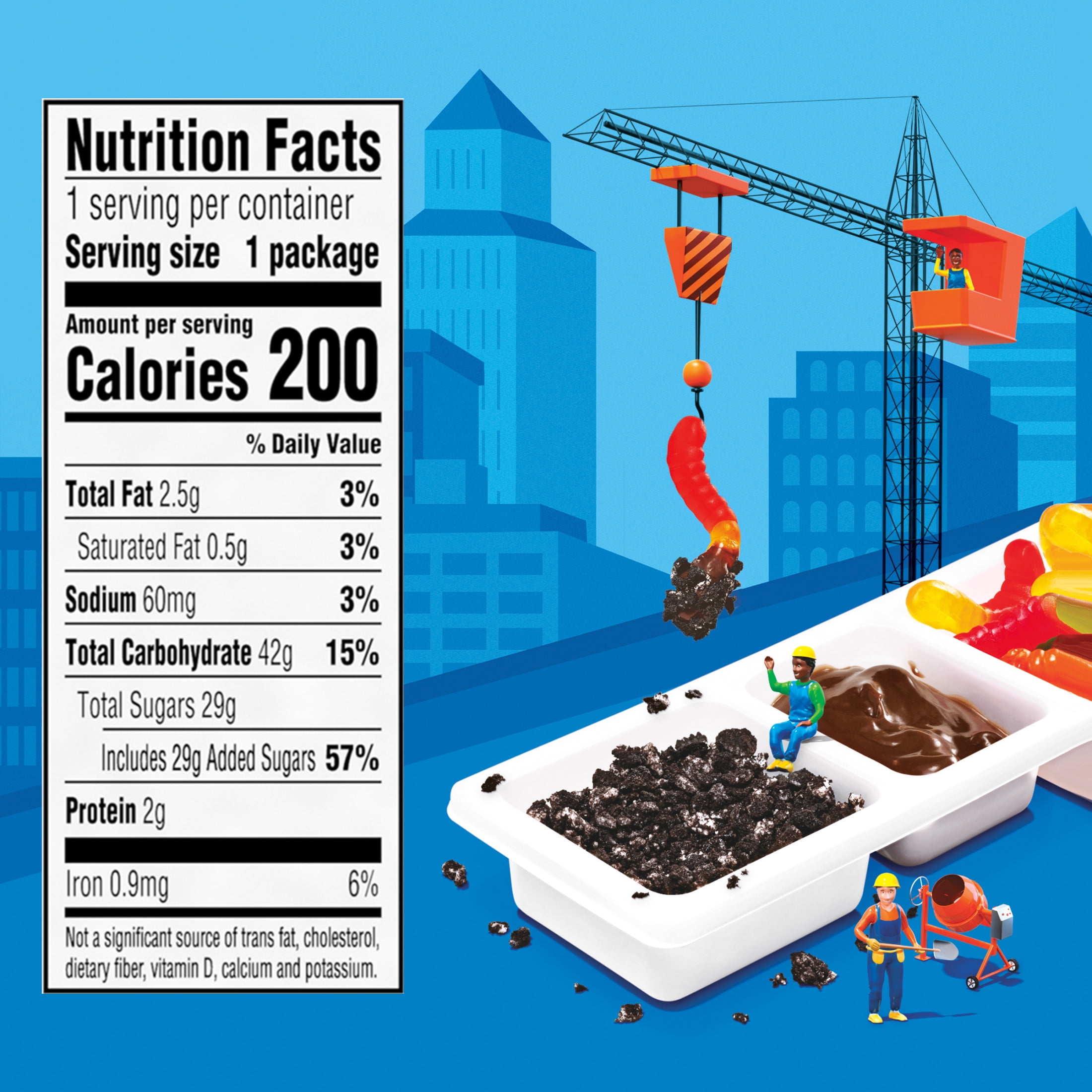 Lunchables Dirt Cake with Gummy Worms Kids Lunch Snack Dessert, 1.95 oz Box Tray, Shelf-Stable