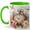 Green, variant on Vintage Pocket Watch Coffee Mug, Watercolor Antique Clock with Flowers and Butterflies, 11 oz Ceramic Cup