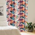 thumbnail image 2 of Ambesonne Tropical Curtains, Abstract Leaves Autumn Art, Pair of 28"x63", Maroon Beige Multicolor, 2 of 5