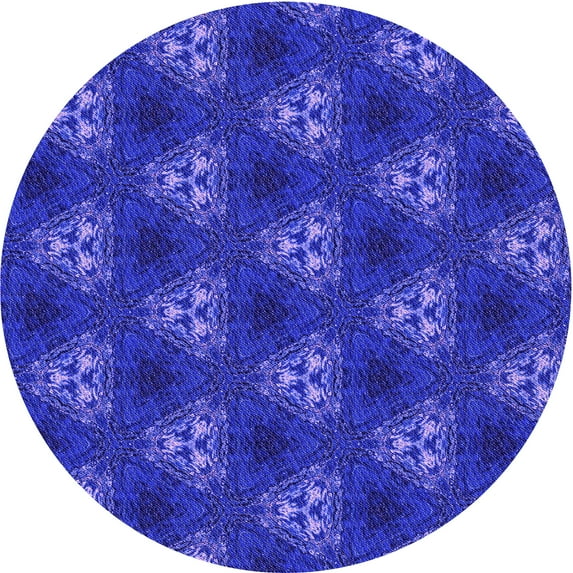 Ahgly Company Machine Washable Indoor Square Transitional Bright Blue Area Rugs, 3' Square