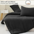 thumbnail image 4 of Exclusivo Mezcla Boho Pom Pom Ball Fringe Twin Comforter Set, 2 Pieces Black Lightweight Down Alternative Bedding Comforter Sets for All Seasons (1 Comforter and 1 Pillowcase), 4 of 9