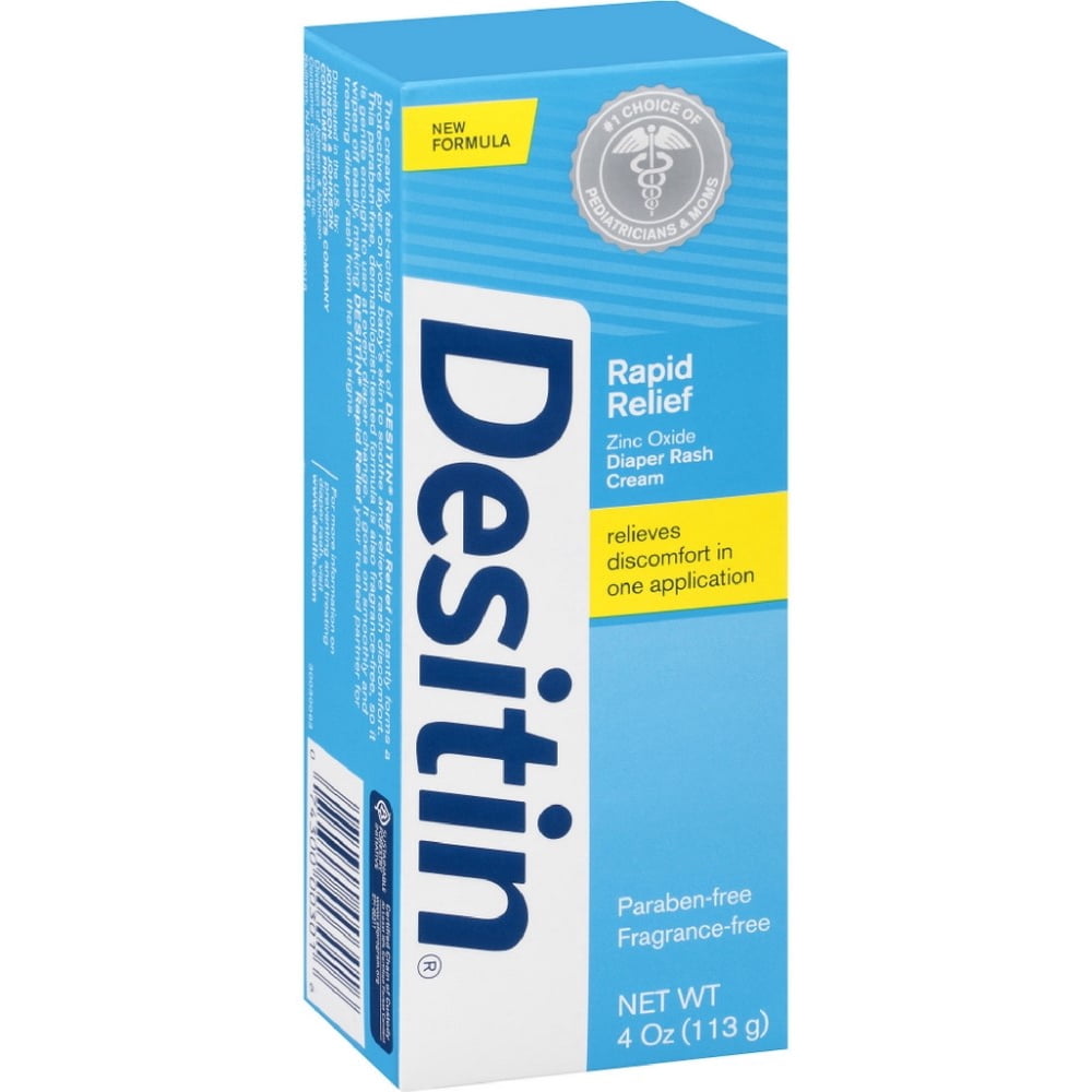 6 Pack DESITIN Rapid Relief Zinc Oxide Diaper Rash Cream 4 oz