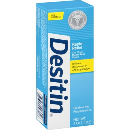 3 Pack - DESITIN Rapid Relief Zinc Oxide Diaper Rash Cream 4
