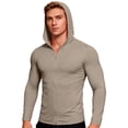 thumbnail image 4 of JTSRKL Full Zip UPF50+ Hoodie for Men Lightweight Silky Smooth Long Sleeve Sun Protection Jacket Breathable Fishing Shirts with Pockets Black L, 4 of 9