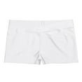 thumbnail image 4 of JanJean Girls V Cross Waist Short Leggings Bike Dance Tumbling Athletic Gymnastics Shorts Activewear White 14, 4 of 6