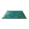 thumbnail image 2 of Ahgly Company Machine Washable Indoor Rectangle Oriental Turquoise Blue Industrial Area Rugs, 5' x 7', 2 of 4
