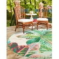 thumbnail image 3 of Unique Loom Outdoor Botanical Collection Area Rug - Foliage (4' 1" Round Multi/Blue), 3 of 8