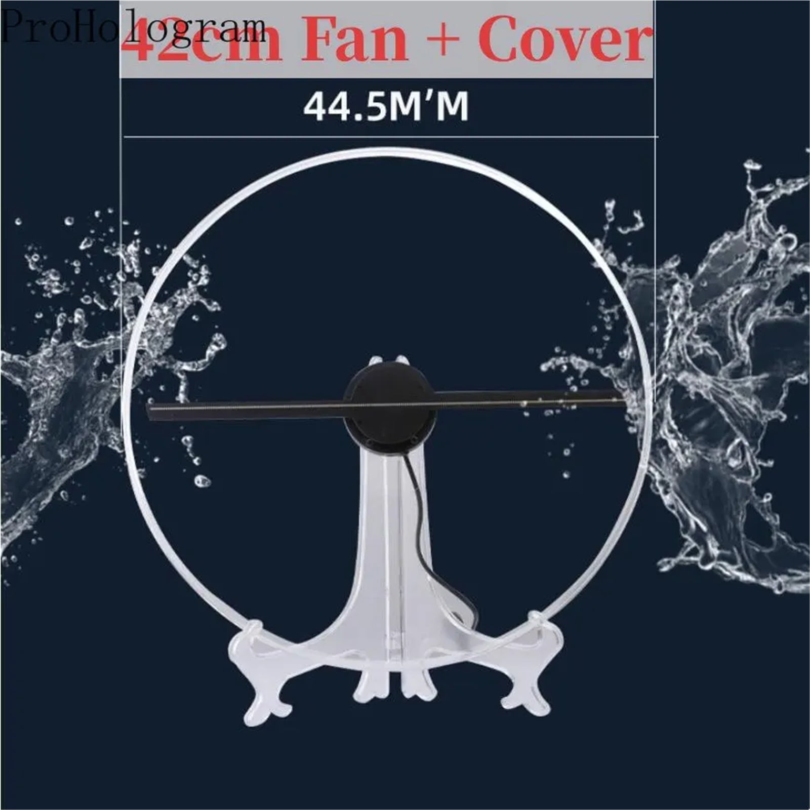 42cm Desktop 3D Holographic Projector Fan with Shell WiFi Remote Waterproof and High-temperature Resistant Advertising Light