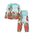 thumbnail image 2 of Kll Birds Print Women'S Long Sleeve Pajamas With Pants Sleepwear Loungewear 2 Set-Xx-Large, 2 of 9