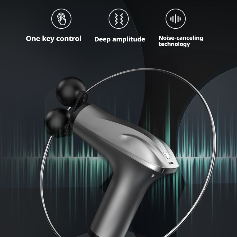 Double head massage gun, all-around deep muscle relaxant, electric neck film gun, fitness professional intelligent mini vibration impact gun, low noise, fine sound, and multi level adjustment