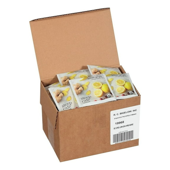 Steep Caf Organic Lemon Ginger Herbal Tea 50 RCB19968
