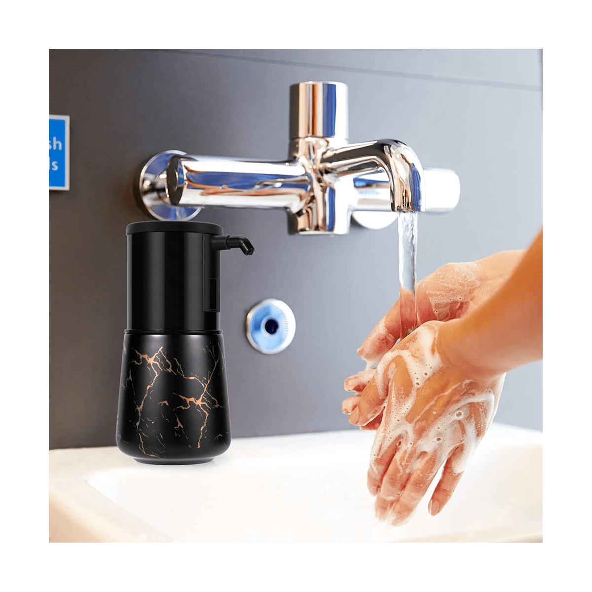 Automatic Soap Dispenser Kitchen, Foaming Soap Dispenser Bathroom, Foam Soap Dispenser Touchless for Bathroom Black
