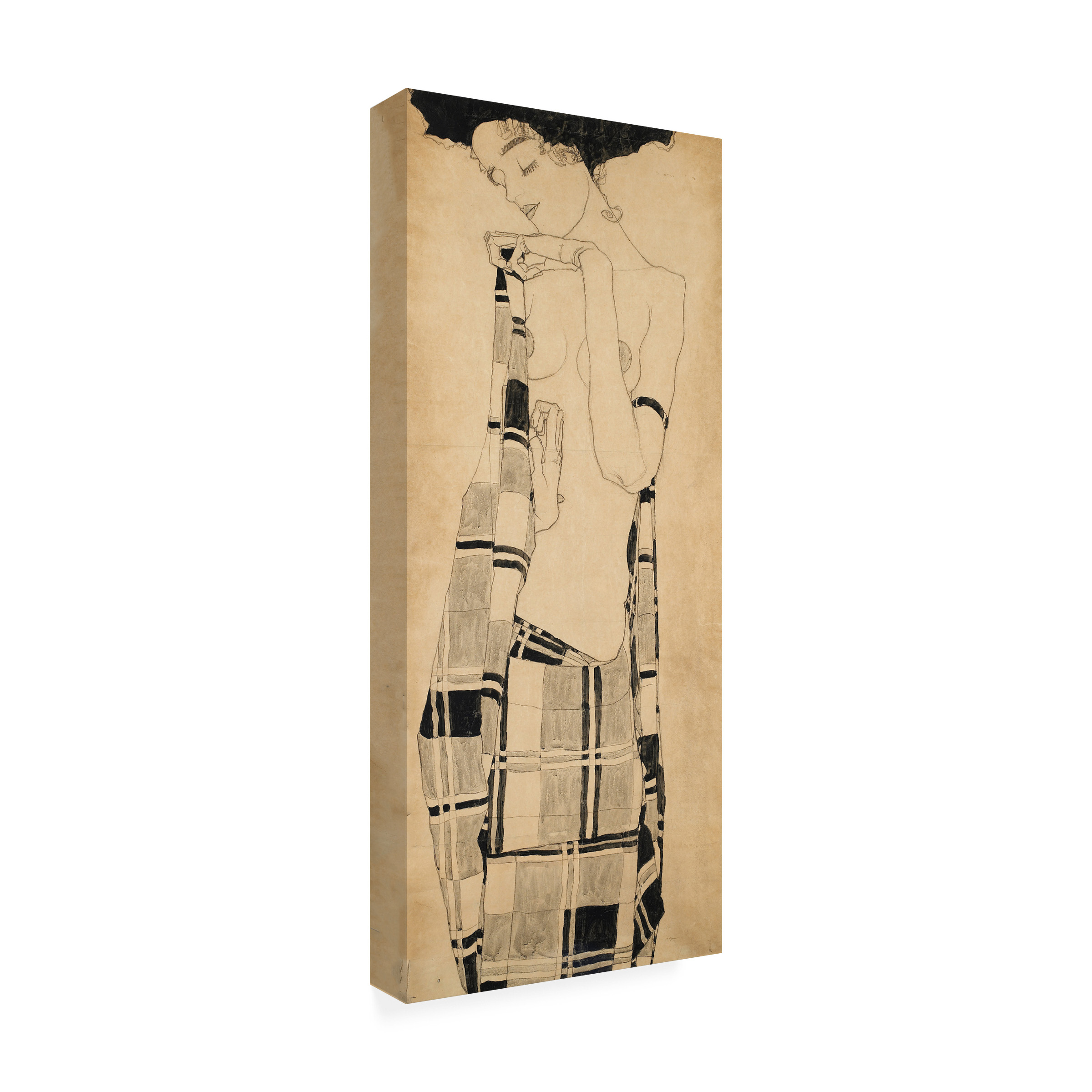 Trademark Fine Art Egon Schiele Girl Standing Canvas Wall Art - 10x24