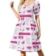 thumbnail image 4 of Vestido de manga corta con estampado de acuarela rosa intenso del estado de Minnesota (EE. UU.) para mujer, 4 of 8