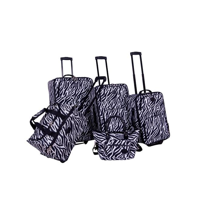 zebra print luggage set