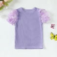 thumbnail image 3 of 7T Big Girls Clothes 8T Girls T-shirts Solid Color Round Neck Big Girls Short Sleeve T-shirts Tops Purple, 3 of 6