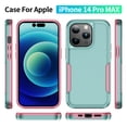 thumbnail image 2 of for iPhone 14 Pro Max Case, Phone Case Heavy Duty 2 in 1 Full Body Rugged Shockproof Hybrid Hard PC Soft TPU Bumper Drop Protective Girls Women Boy Men Covers for iPhone 14 Pro Max, Green+Pink, 2 of 8
