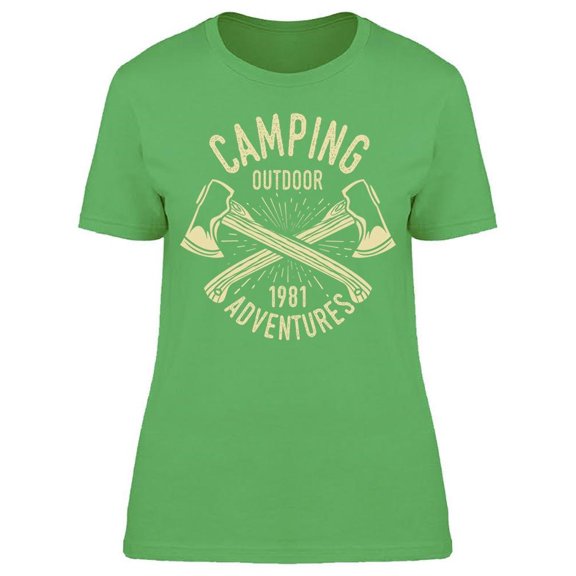 Crossed Axes Camping Adventure Tee Women's -Image by Shutterstock