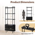 thumbnail image 2 of Magic Union Bookshelf, 71" Tall Bookcase w/Storage Cabinet, Book Shelves Stand w/Fluted Sliding Doors, 4-Tier Open Display Shelf Organizer for for bedroom living room Home Office Bathroom, 2 of 9