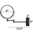 thumbnail image 5 of Jerdon Wall-Mounted Magnifying Mirror - Bathroom Makeup Mirror with 5X Magnification - 8-Inch Diameter - Black - Model JP7506BK, 5 of 7