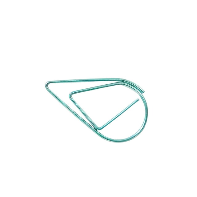 Xingzhi 30 Pieces Paper Clip Cute Water Drop Shape Simple Style Solid Color Office School Note Book Photo Clamp Bookmark Sky Blue