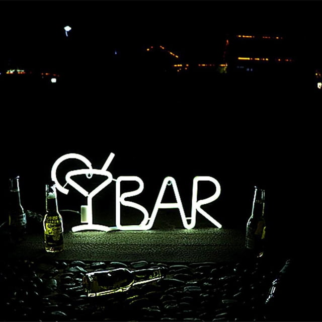 Letrero de Barra LED, Luz de , USB/barra de Batería, de Publicidad Iluminadas, Letrero de Pantalla Eléctrica para Decoración de Blanco Colco bar lámpara de neón