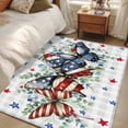 thumbnail image 5 of Independence Day Washable Area Rug 4 x 6 ft Vintage Butterfly Star Leaf Gray Plaid, Soft Non Slip Rugs Stain Repellent Indoor Felt Carpet for Living Dining Room Bedroom Home Office, 5 of 9