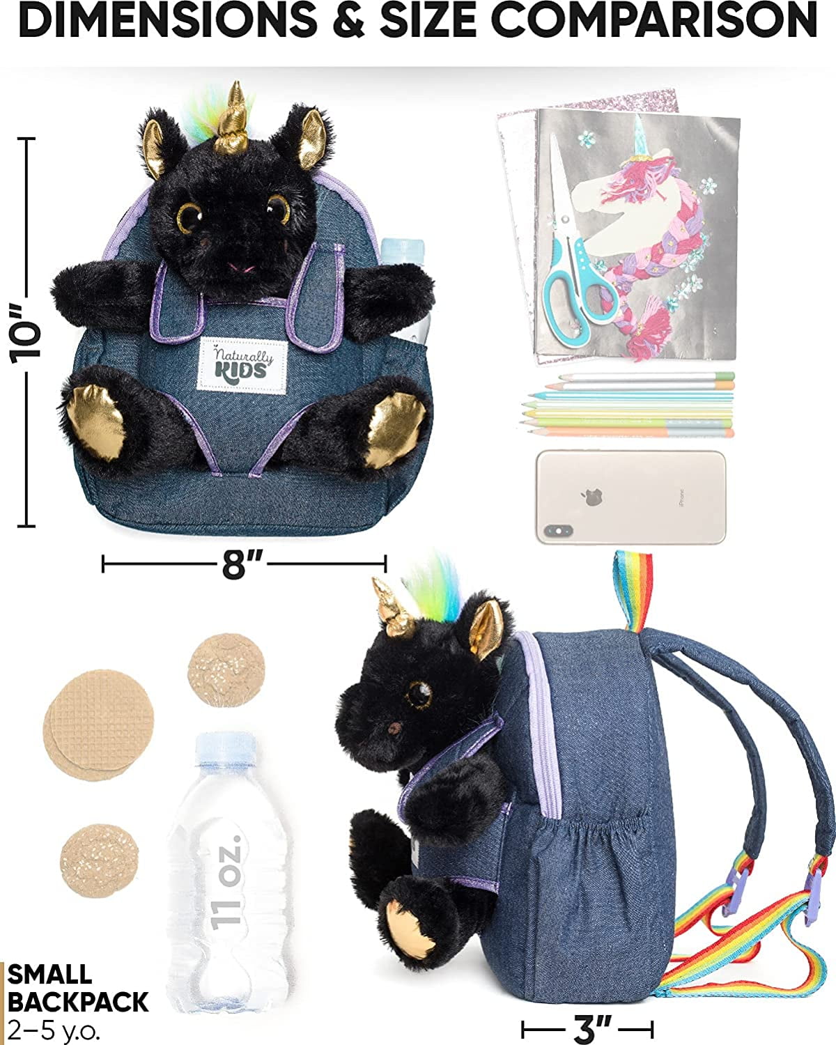  Naturally KIDS Unicorn Backpack, Unicorn Toys for Girls Age 6-8,  Unicorn Gifts for Girls Age 7, Medium : Clothing, Shoes & Jewelry
