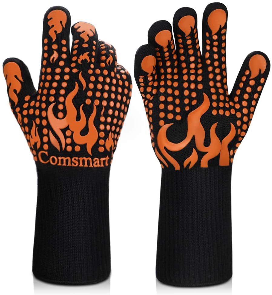 932°F Silicone Extreme Heat Resistant Cooking Oven Mitt BBQ Hot Grilling Glove 