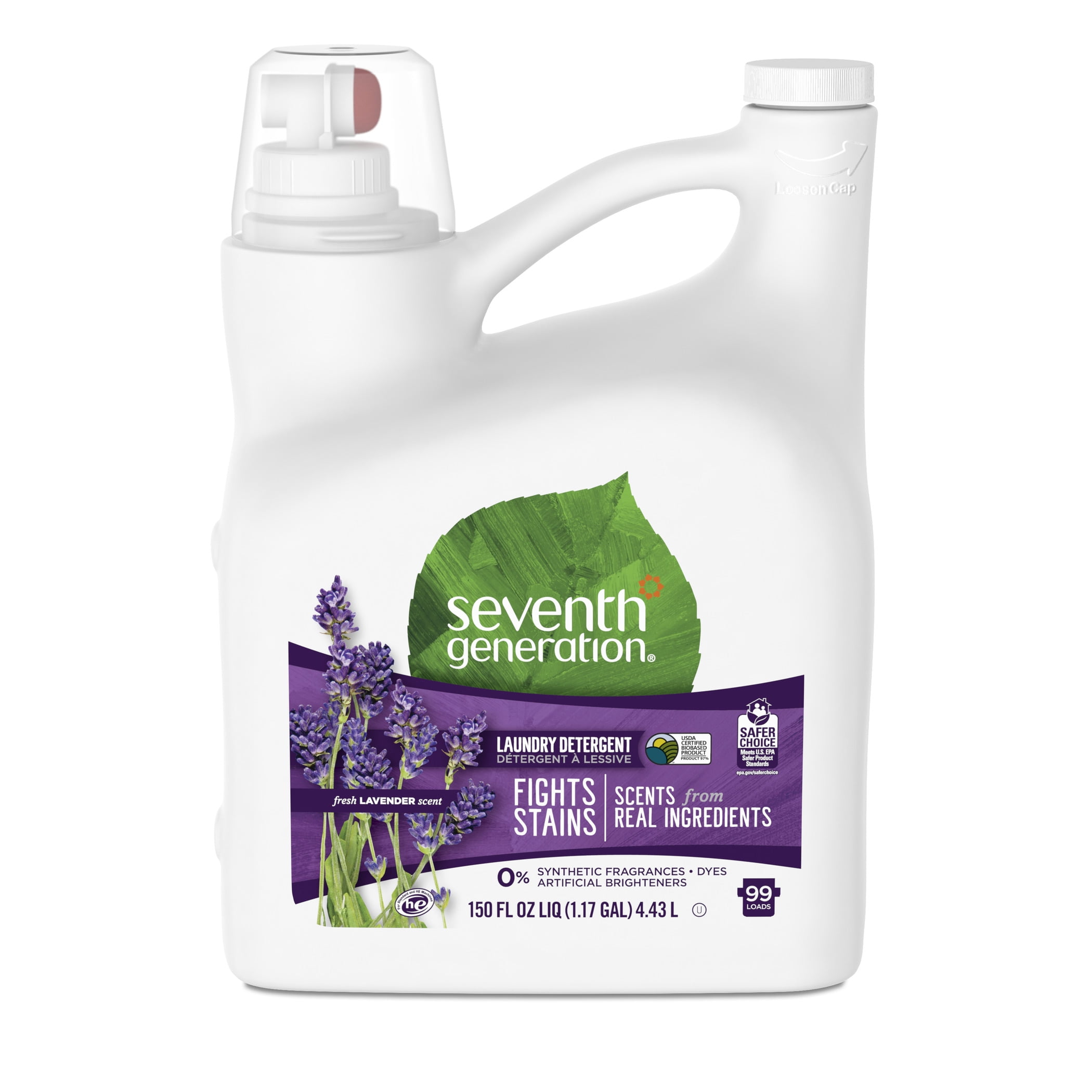 Seventh Generation Liquid Laundry Detergent, Fresh Lavender, 99 Loads, 150 oz