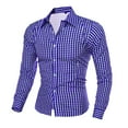 thumbnail image 2 of PEASKJP Men's Shirts Print Mens Casual Long Sleeve Button Down Shirts Shirt (Blue,XL), 2 of 3