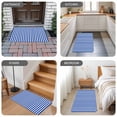 thumbnail image 6 of Navy Blue Stripe Door Mat Indoor Outdoor,Modern White Vertical Striped Geometric Non Slip Welcome Mat with Rubber Backing,Absorbent Fabric Front Door Mats Entryway Rug for Home Patio Entrance 18"x30", 6 of 9