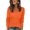 Orange, variant on Womens Long Sleeve V Neck Sweaters 2025 Fall Casual Plain Classic Soft Loose Fit Basic Pullover Top Orange L