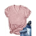 thumbnail image 3 of MORTTIC Women's 4-Pack V-Neck T-Shirts, Short Sleeve Loose Fit Summer Casual Basic Tees for Daily Wear, 3 of 6