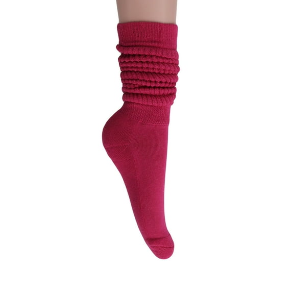 Women's Extra Long Slouch Socks - 1 Pair Knee High Cotton Blend Socks, Fits Shoe Sizes 5-10, Retro Style