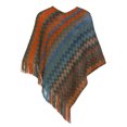 thumbnail image 4 of White Mark Women's Fringe Knit Poncho, One Size, 4 of 6