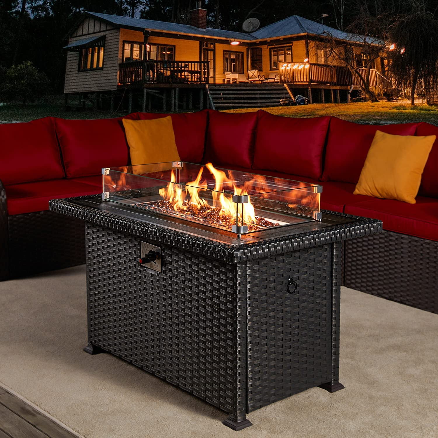 Waterproof Sunnydaze Outdoor Fire Pit Cover Heavy Duty 36 Inch Square Black