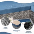thumbnail image 2 of Walsunny 8 Pieces Patio Wicker Rattan Fire Pit Furniture Conversation Sets with Outdoor Sectional Sofa,45" Gas Propane Fire Pit Table,Glass Coffee Table,Silver Rattan Aegean Blue Cushion, 2 of 8