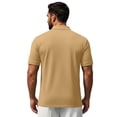 thumbnail image 4 of Zimjoy Mens Polo Shirts Basic Short Sleeve Golf Shirt Dry Fit Casual Athletic T-Shirt Moisture Wicking Top Khaki L, 4 of 5